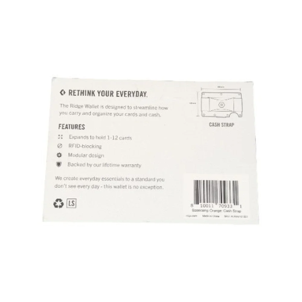 Pp3U The Ridge Slim RFID Blocking Wallet W/‎ Cash Strap - Basecamp Orange Used
